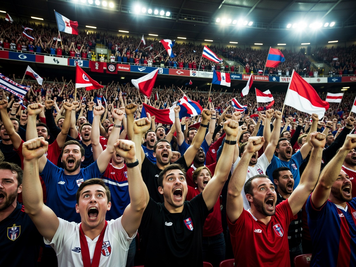 Editorial image depicting a football stadium atmosphere with a vibrant crowd representing Fever Pitch